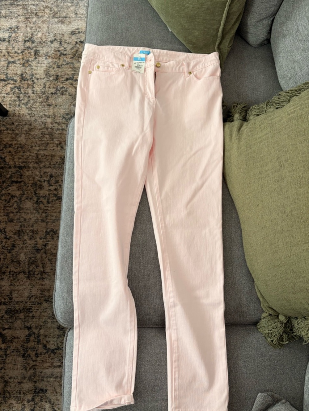J. McLaughlin Light Pink Straight-Leg Jeans